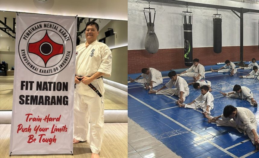 Salah satu Dewan Pimpinan Pusat (DPP) Pembinaan Mental Karate Kyokushinkai Karate-Do Indonesia, Andreas Budi Wirohardjo, saat mendatangi Tegal.