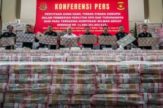 Kejagung pamerkan duit sitaan hasil korupsi CPO Wilmar Group.