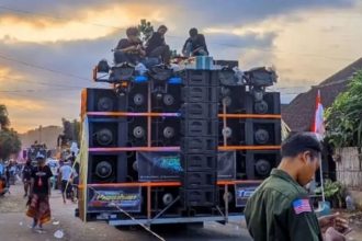 Ilustrasi sound horeg. Bahtsul Masail Ponpes Besuk Pasuruan menyatakan sound horeg haram.